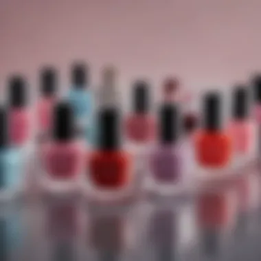 A creative array of nail polish bottles in various shades