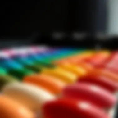 A spectrum of nail polish colors showing diversity