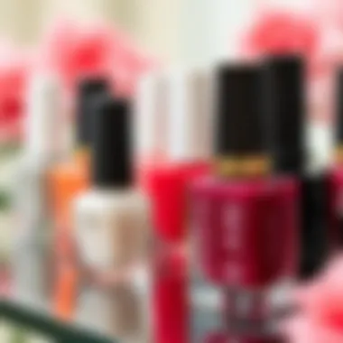 Nail Art Options An elegant display of nail polish bottles in different colors