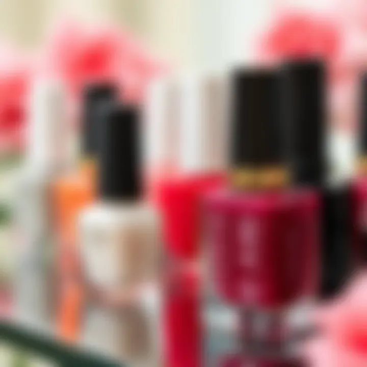 Nail Art Options An elegant display of nail polish bottles in different colors