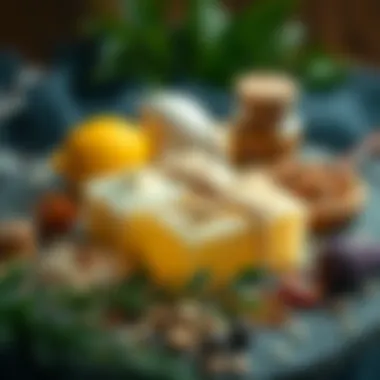 Essence of Natural Ingredients Natural ingredients used in soap making displayed beautifully