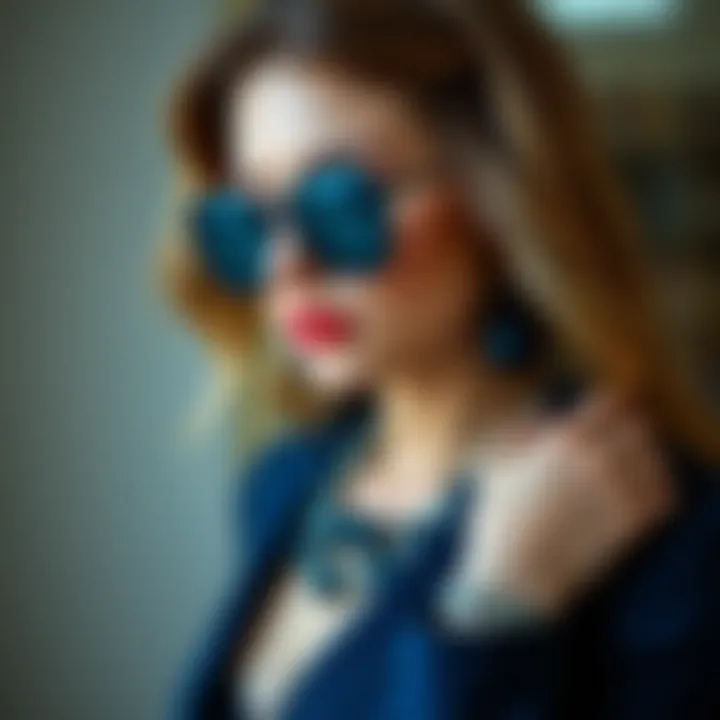 Stylish accessories complementing navy blue attire