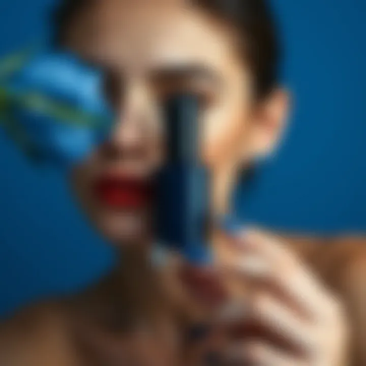 Color palette featuring navy blue and complementary shades