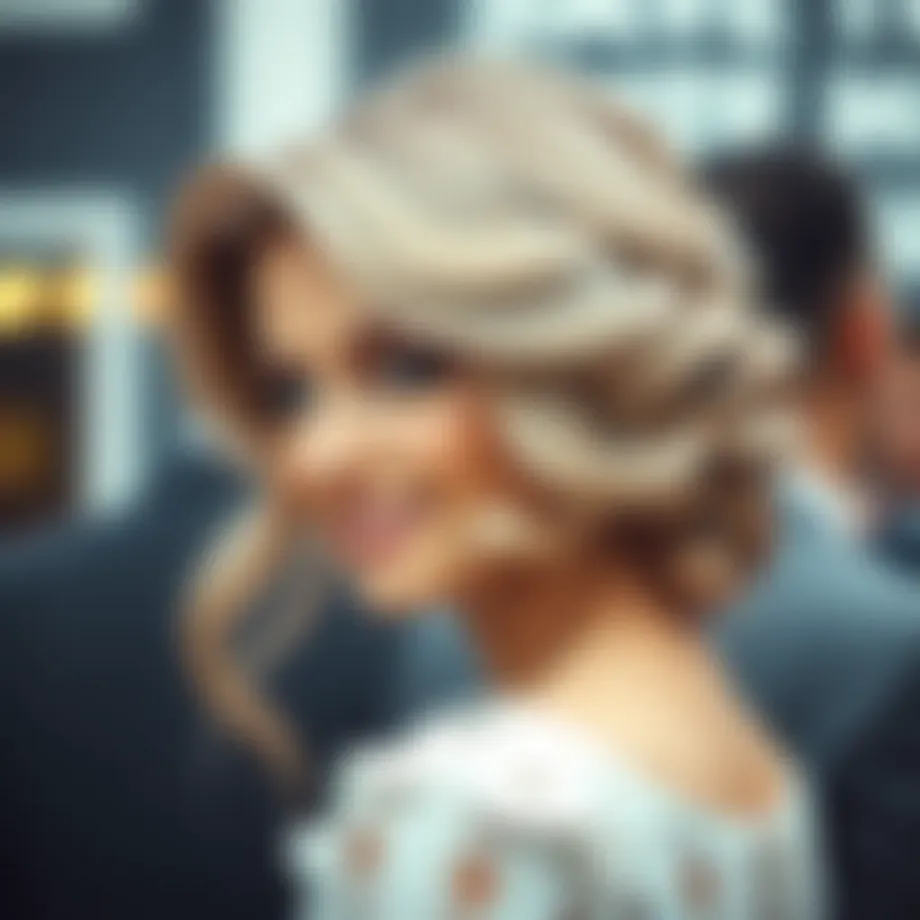 Elegant water wave hairstyle for engagement