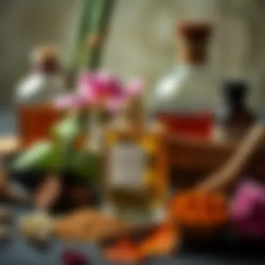 Essence of Memory: Ingredients That Evoke Nostalgia An array of perfume ingredients like flowers and spices