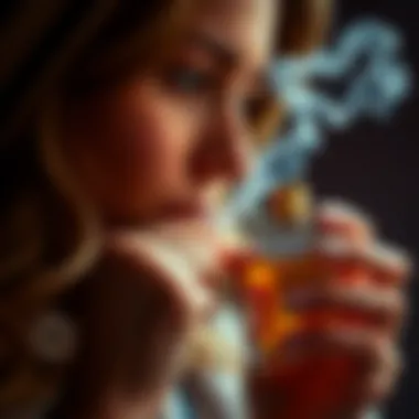 Capturing Memories Through Scent A person smelling a bottle of perfume with a dreamy expression