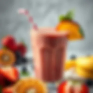 A close-up view of a nutritious smoothie made with fat-burning fruits.