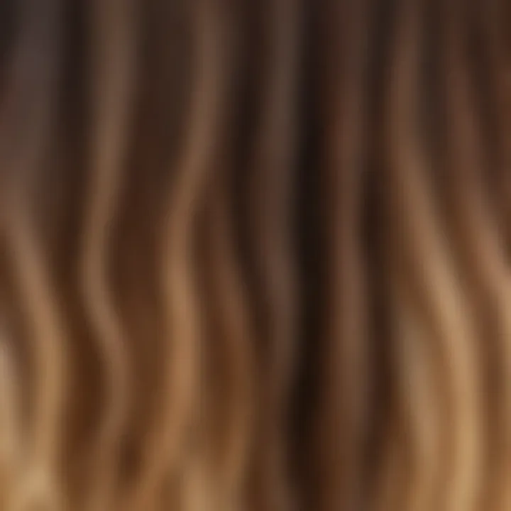 A close-up view of hair strands demonstrating different textures suitable for ombre coloring.