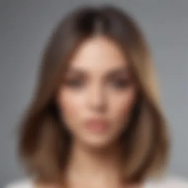 Trendy Mid-Length Center-Parted Hairstyle Trendy mid-length hairstyle featuring a center split for a modern appeal.