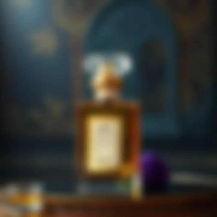 A close-up of a beautiful perfume bottle showcasing its luxurious design