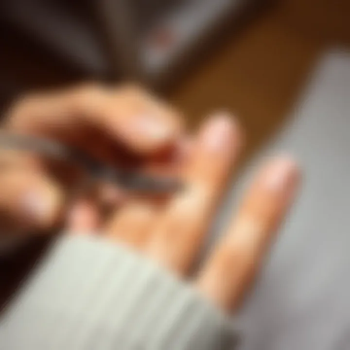 Demonstration of oval nail cutting technique