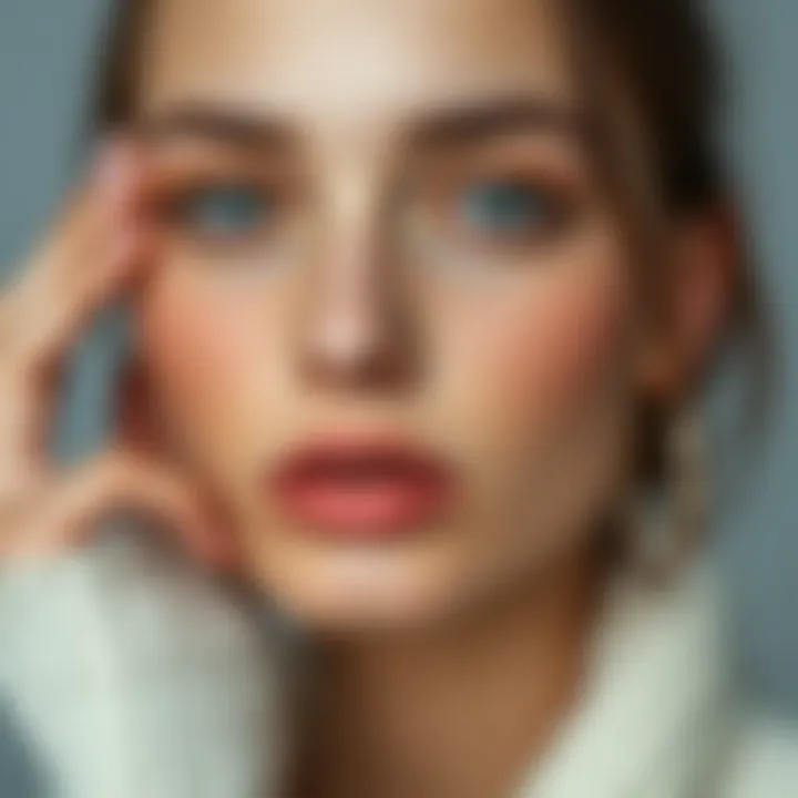 Flawless Skin Achieved with Pink-Toned Concealer A model showcasing flawless skin using a pink-toned concealer, highlighting its effectiveness.