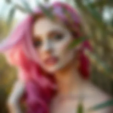 Nature Meets Pink Hair Model showcasing pink hair in a natural outdoor environment