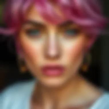 Pink Hair Dye Options for Various Skin Tones Artistic portrayal of different skin tones with pink hair dye options