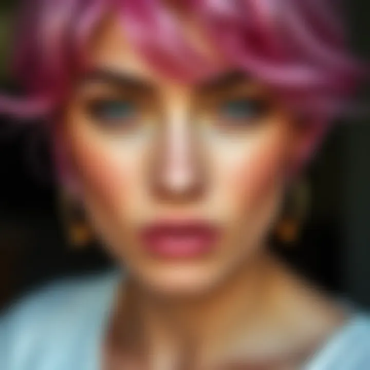 Pink Hair Dye Options for Various Skin Tones Artistic portrayal of different skin tones with pink hair dye options