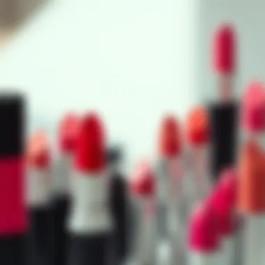 Showcasing the Diversity of Pink Lipsticks Diverse shades of pink lipsticks displayed artistically