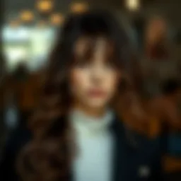 Chic wavy hairstyle with bangs for a trendy look