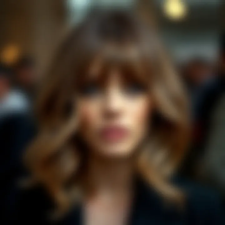 Sophisticated wavy hairstyle with fringe for a unique expression