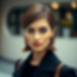 Elegant shoulder-length hairstyle with bangs