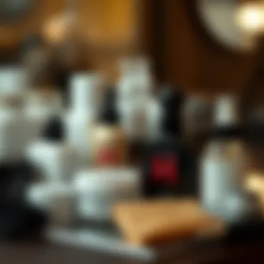 Essential Hair Products Detailed view of hair products used for perming