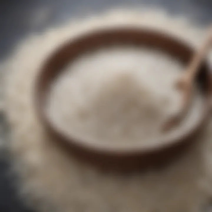 Bowl of rice grains illustrating the source of rice water