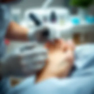 A professional pedicure treatment in progress