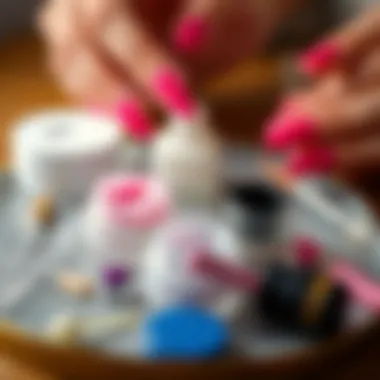 Variety of nail gels and tools for exquisite results