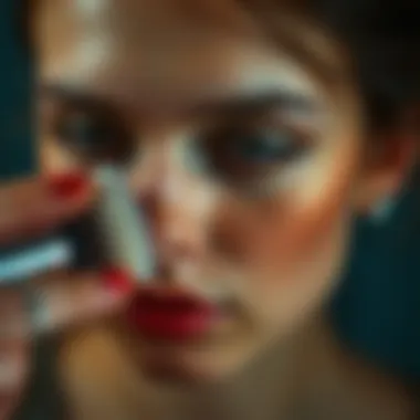 Techniques for Applying Powder on Various Skin Types A detailed view of powder application techniques on different skin types.