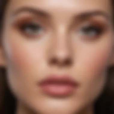 Close-up of flawless skin with makeup