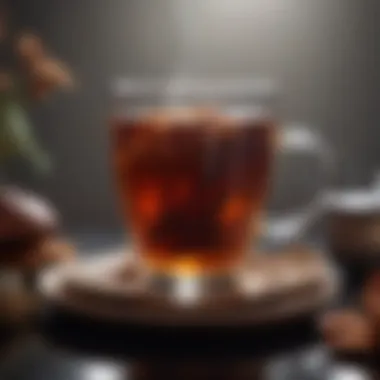 Indulgence in Reishi Mushroom Tea A steaming cup of reishi mushroom tea