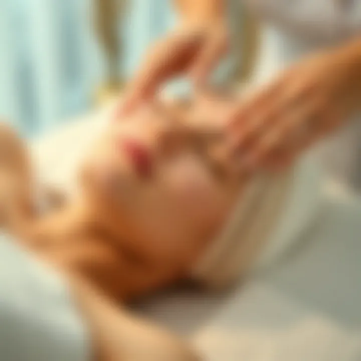 Visual representation of relaxation through facial massage.