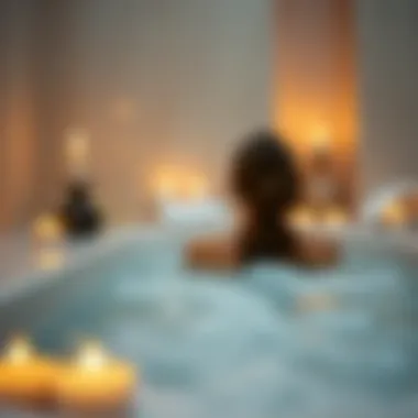 Tranquil Bath Experience A soothing bath scene with soap and candles