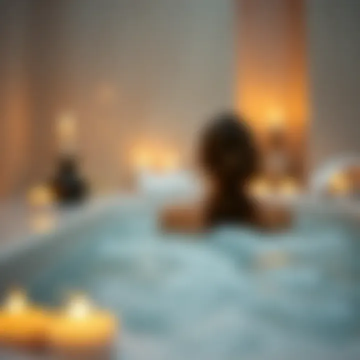 Tranquil Bath Experience A soothing bath scene with soap and candles