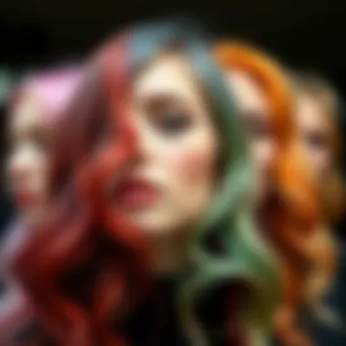 Diverse Shades of Hair Color Vibrant hair color spectrum showcasing diverse shades