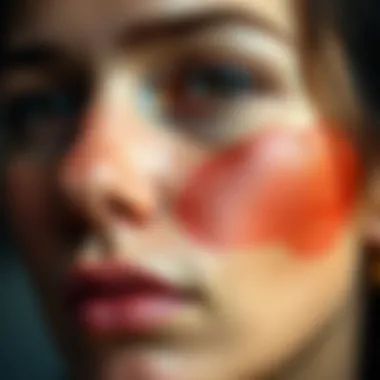 Skin affected by retinol burn