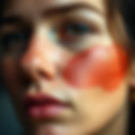 Skin affected by retinol burn