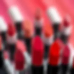 Color swatches of popular lipstick shades