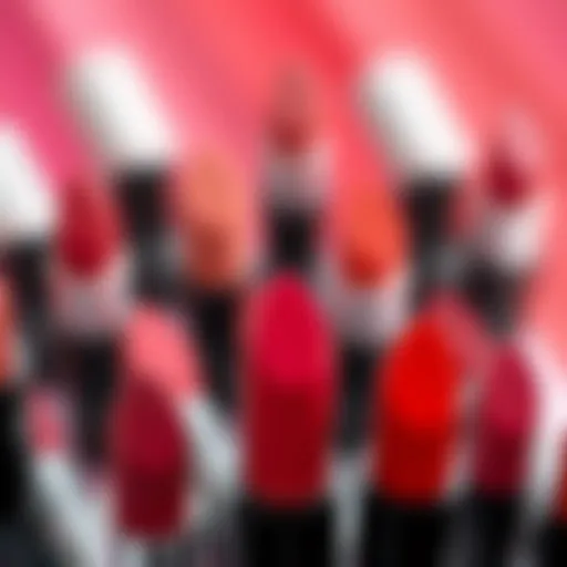 Color swatches of popular lipstick shades