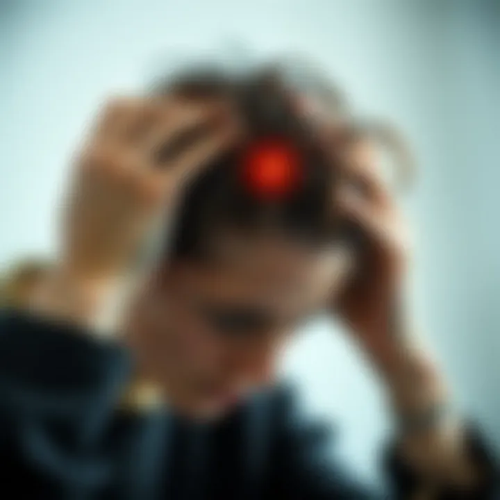 Visual representation of stress affecting scalp health