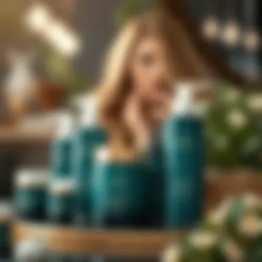 Luxurious hair treatment product display