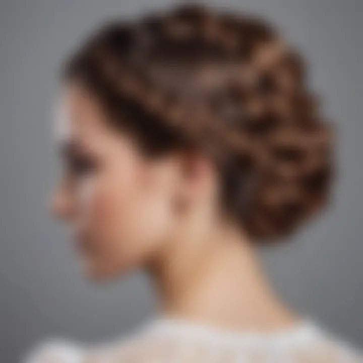 Elegant updo hairstyle showcasing intricate braiding techniques