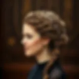 Elegant hairstyle with intricate braids and twists