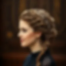 Elegant hairstyle with intricate braids and twists