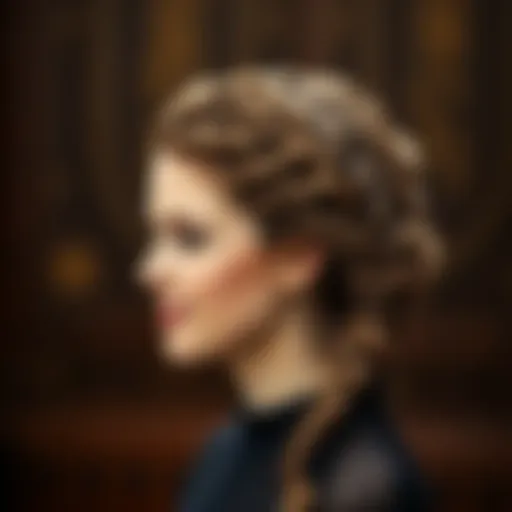 Elegant hairstyle with intricate braids and twists