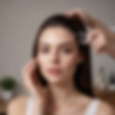 A person applying a nourishing hair mask at home