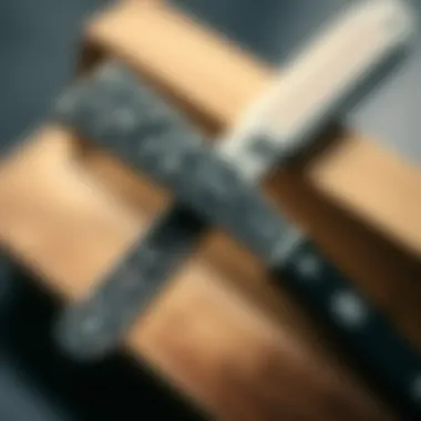 Elegant Straight Razor Design A close-up of a straight razor with intricate design