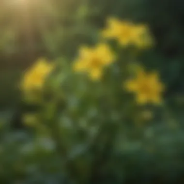 A serene nature scene showcasing the St. John's Wort plant