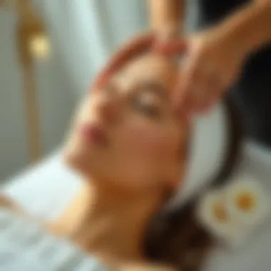 Illustration of a person enjoying a serene scalp massage