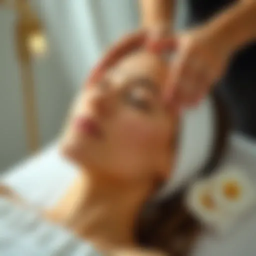 Illustration of a person enjoying a serene scalp massage