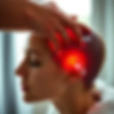 Visual representation of increased blood flow to the scalp